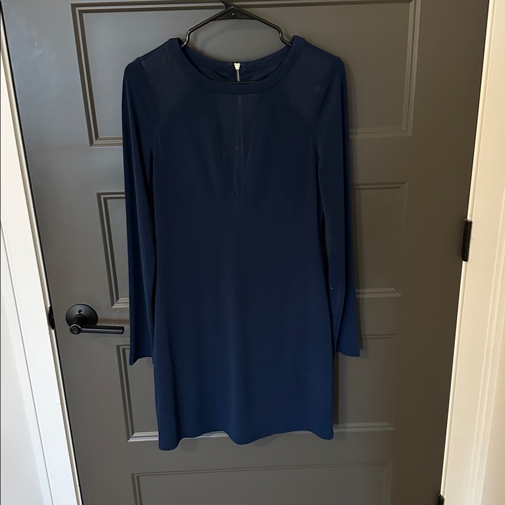 Elegant Navy Dress with long sleeves